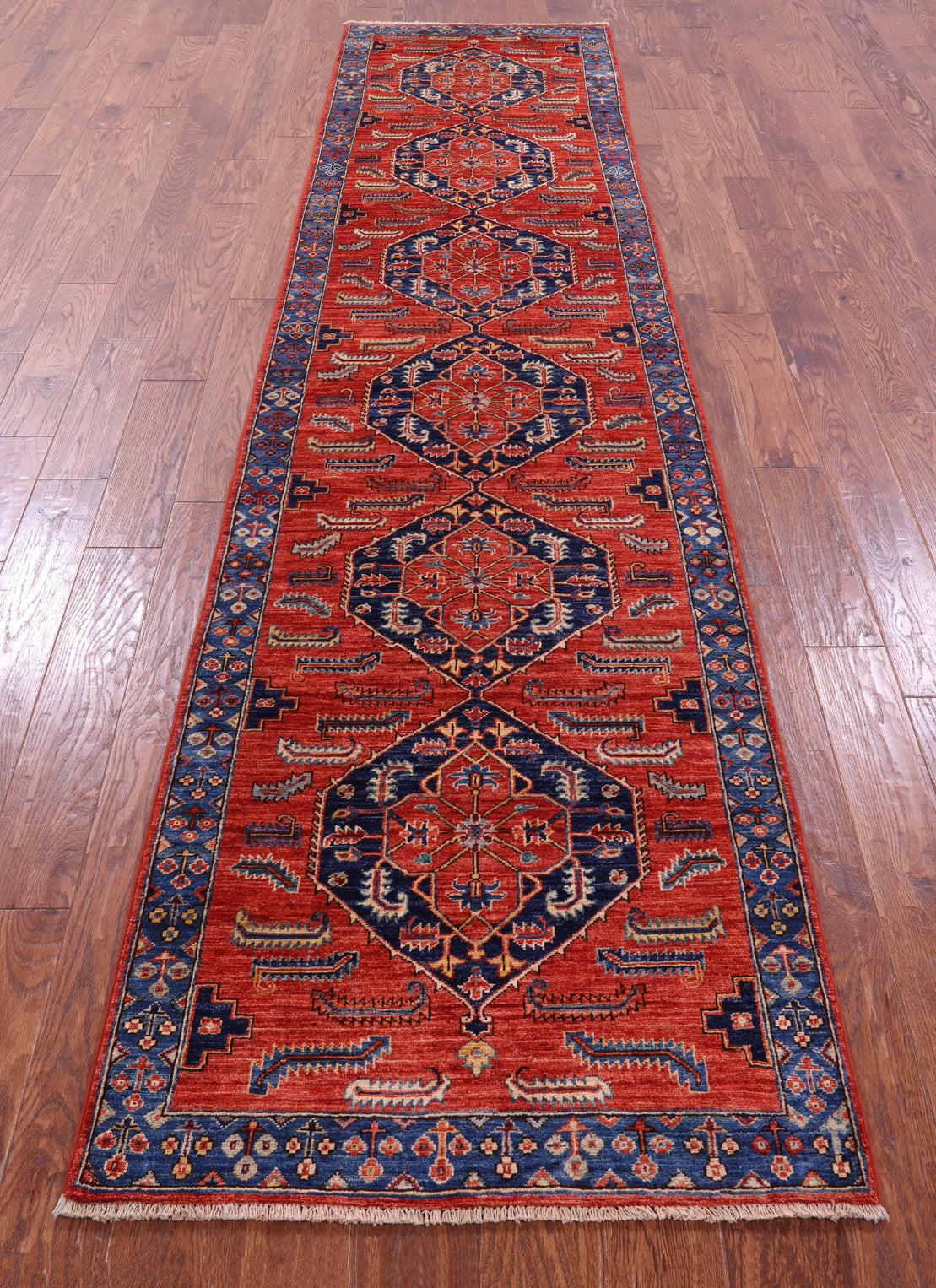 Persian Fine Serapi Handmade Wool Runner Rug - 2' 9" X 11' 8" - Golden Nile