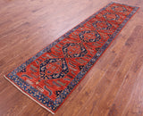 Persian Fine Serapi Handmade Wool Runner Rug - 2' 9" X 11' 8" - Golden Nile