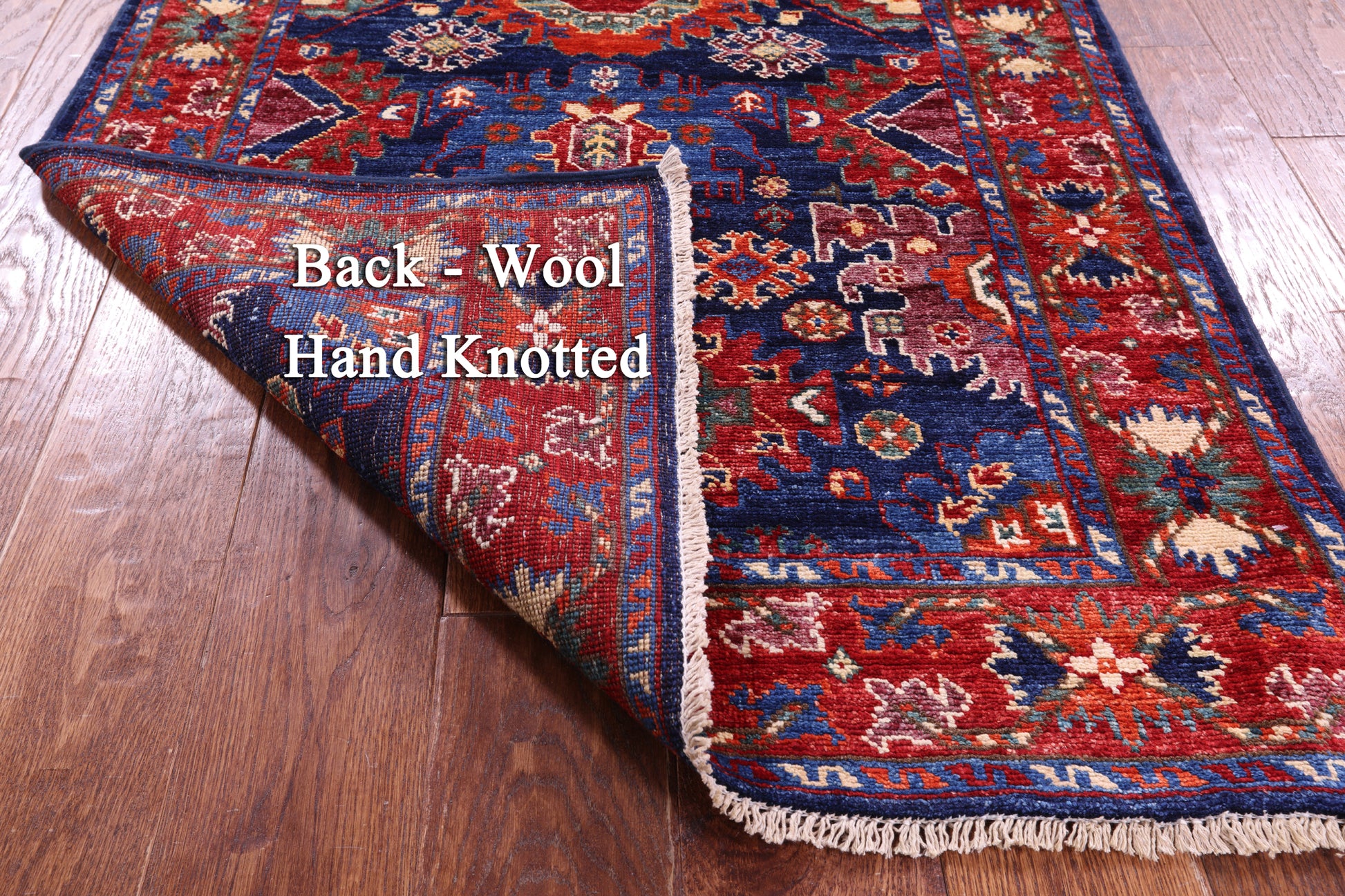 Blue Persian Fine Serapi Hand Knotted Wool Runner Rug - 2' 9" X 9' 8" - Golden Nile
