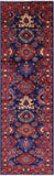 Blue Persian Fine Serapi Hand Knotted Wool Runner Rug - 2' 9" X 9' 8" - Golden Nile
