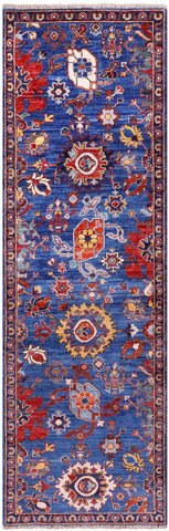 Persian Fine Serapi Hand Knotted Wool Runner Rug - 2' 9