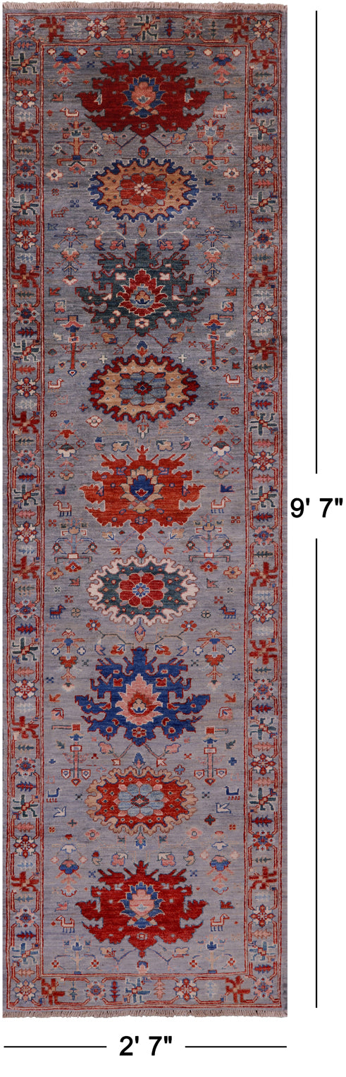 Persian Fine Serapi Handmade Wool Runner Rug - 2' 7" X 9' 7" - Golden Nile