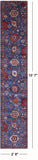 Blue Persian Fine Serapi Hand Knotted Wool Runner Rug - 2' 8" X 15' 7" - Golden Nile