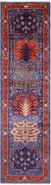 Persian Fine Serapi Hand Knotted Wool Runner Rug - 2' 8" X 10' 0" - Golden Nile