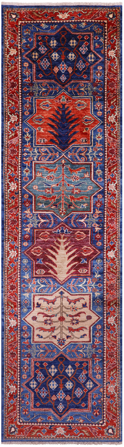 Persian Fine Serapi Hand Knotted Wool Runner Rug - 2' 8" X 10' 0" - Golden Nile