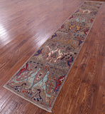 Persian Fine Serapi Handmade Wool Runner Rug - 2' 7" X 15' 8" - Golden Nile