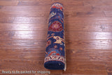Blue Persian Fine Serapi Hand Knotted Wool Runner Rug - 2' 9" X 8' 4" - Golden Nile