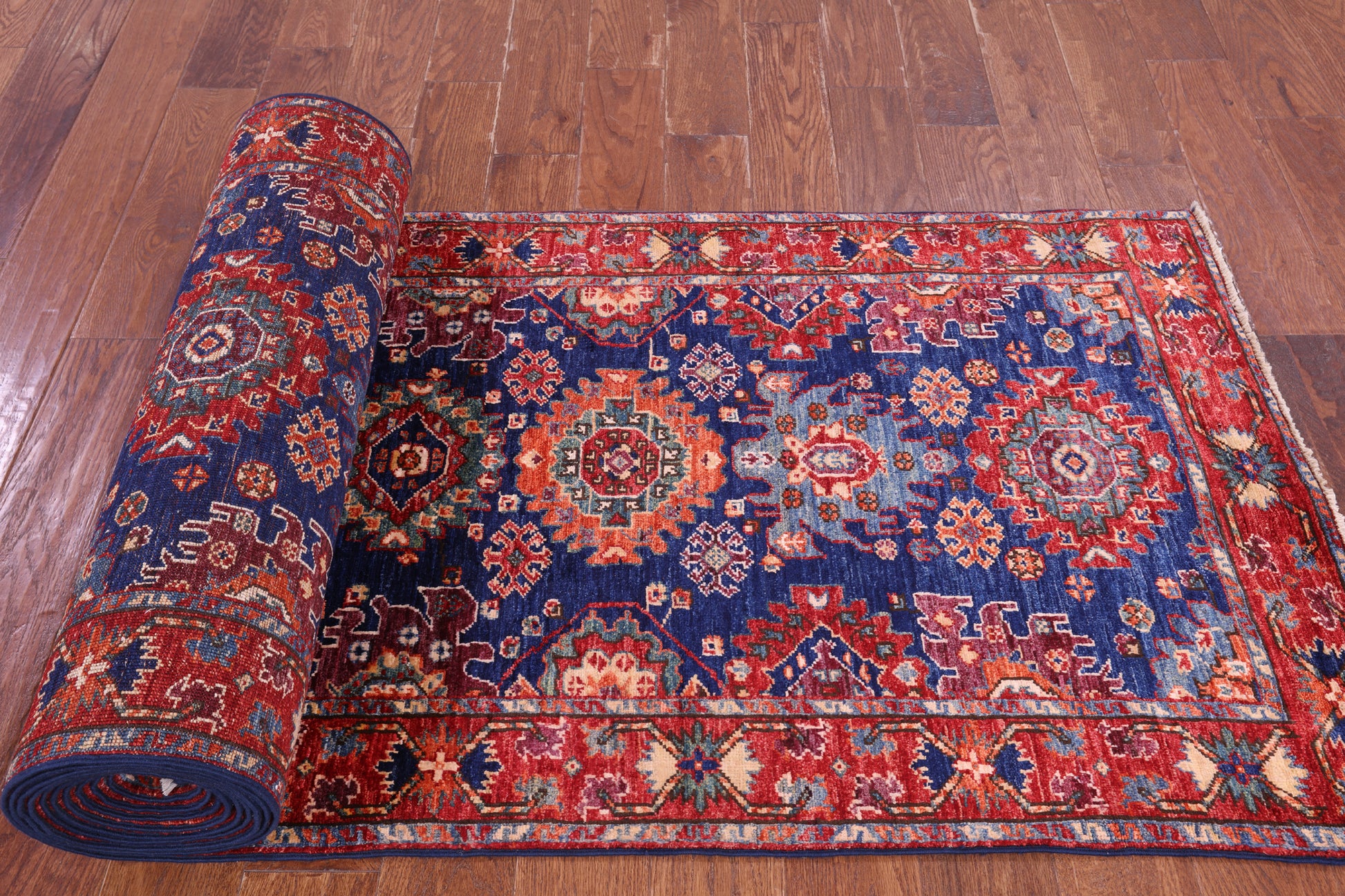 Persian Fine Serapi Hand Knotted Wool Runner Rug - 3' 1" X 19' 1" - Golden Nile