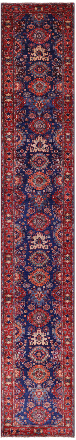 Persian Fine Serapi Hand Knotted Wool Runner Rug - 3' 1" X 19' 1" - Golden Nile