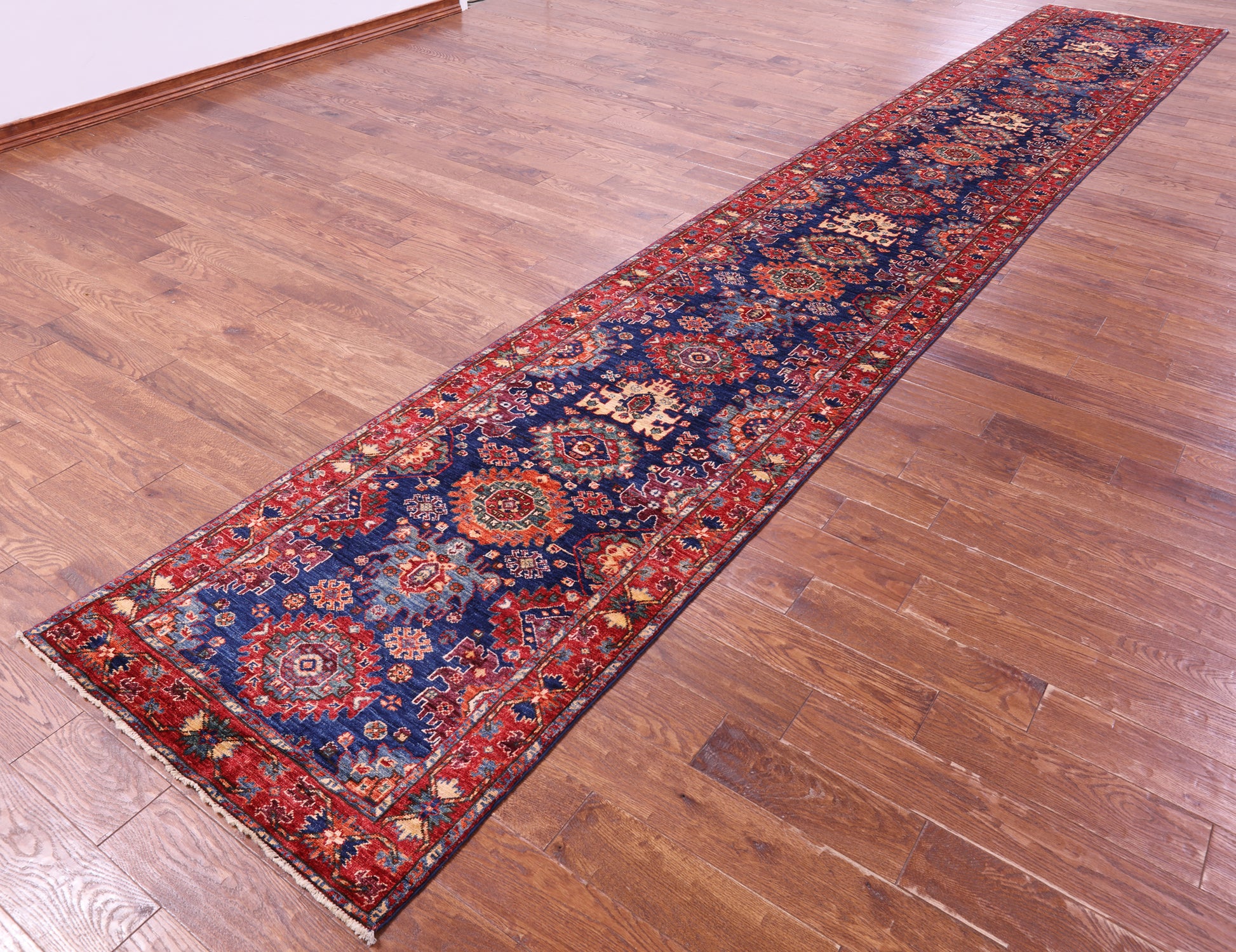 Persian Fine Serapi Hand Knotted Wool Runner Rug - 3' 1" X 19' 1" - Golden Nile