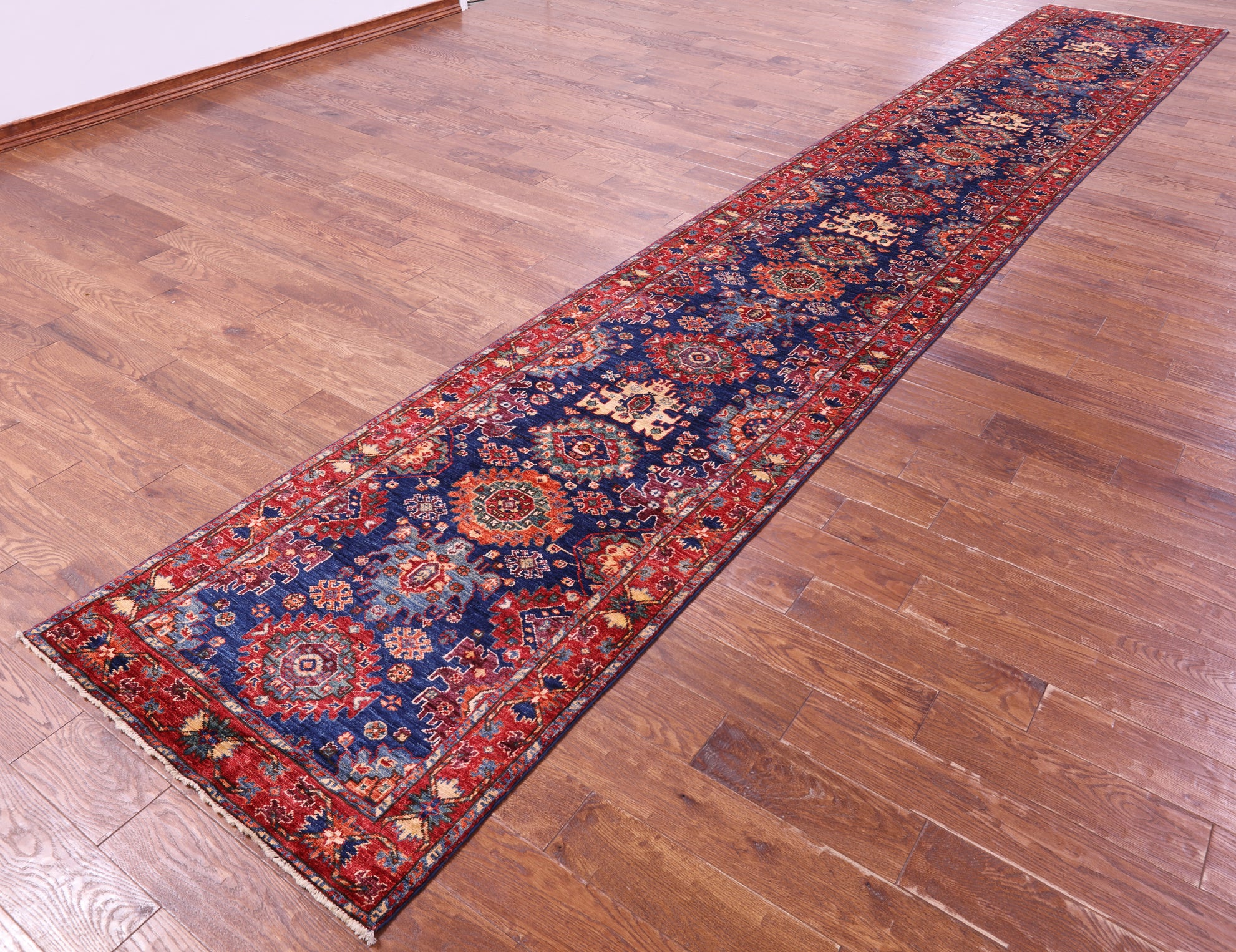 Persian Fine Serapi Hand Knotted Wool Runner Rug - 3' 1" X 19' 1" - Golden Nile
