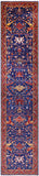 Blue Persian Fine Serapi Hand Knotted Wool Runner Rug - 2' 9" X 12' 11" - Golden Nile