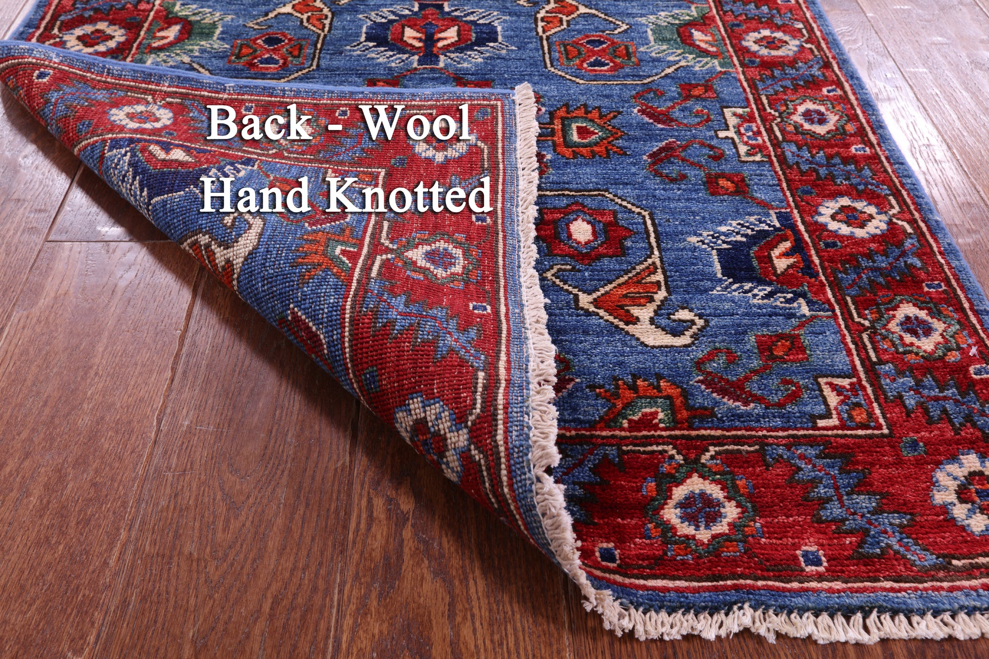 Blue Persian Fine Serapi Handmade Wool Runner Rug - 2' 9" X 13' 4" - Golden Nile