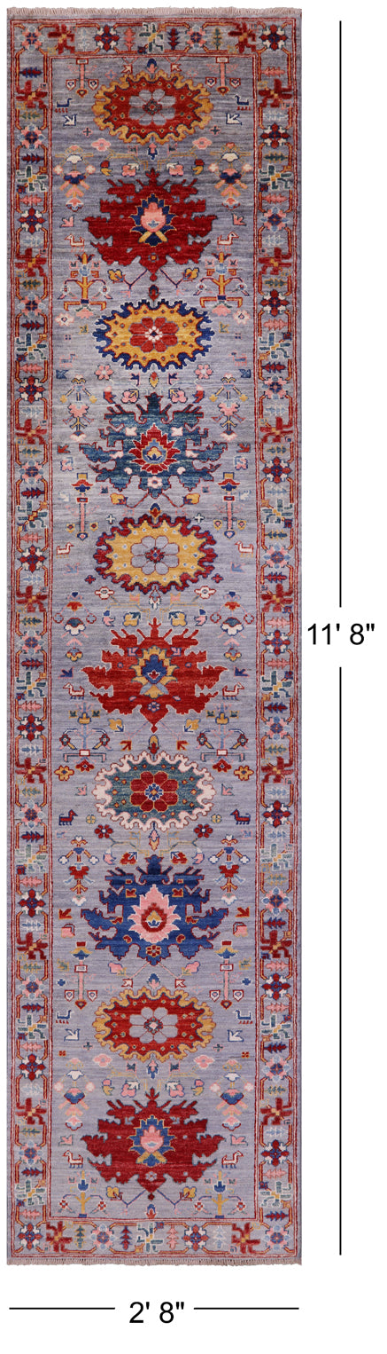 Persian Fine Serapi Hand Knotted Wool Runner Rug - 2' 8" X 11' 8" - Golden Nile