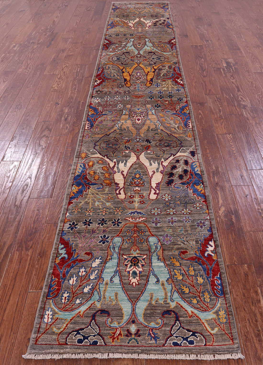 Persian Fine Serapi Hand Knotted Wool Runner Rug - 2' 8" X 14' 8" - Golden Nile
