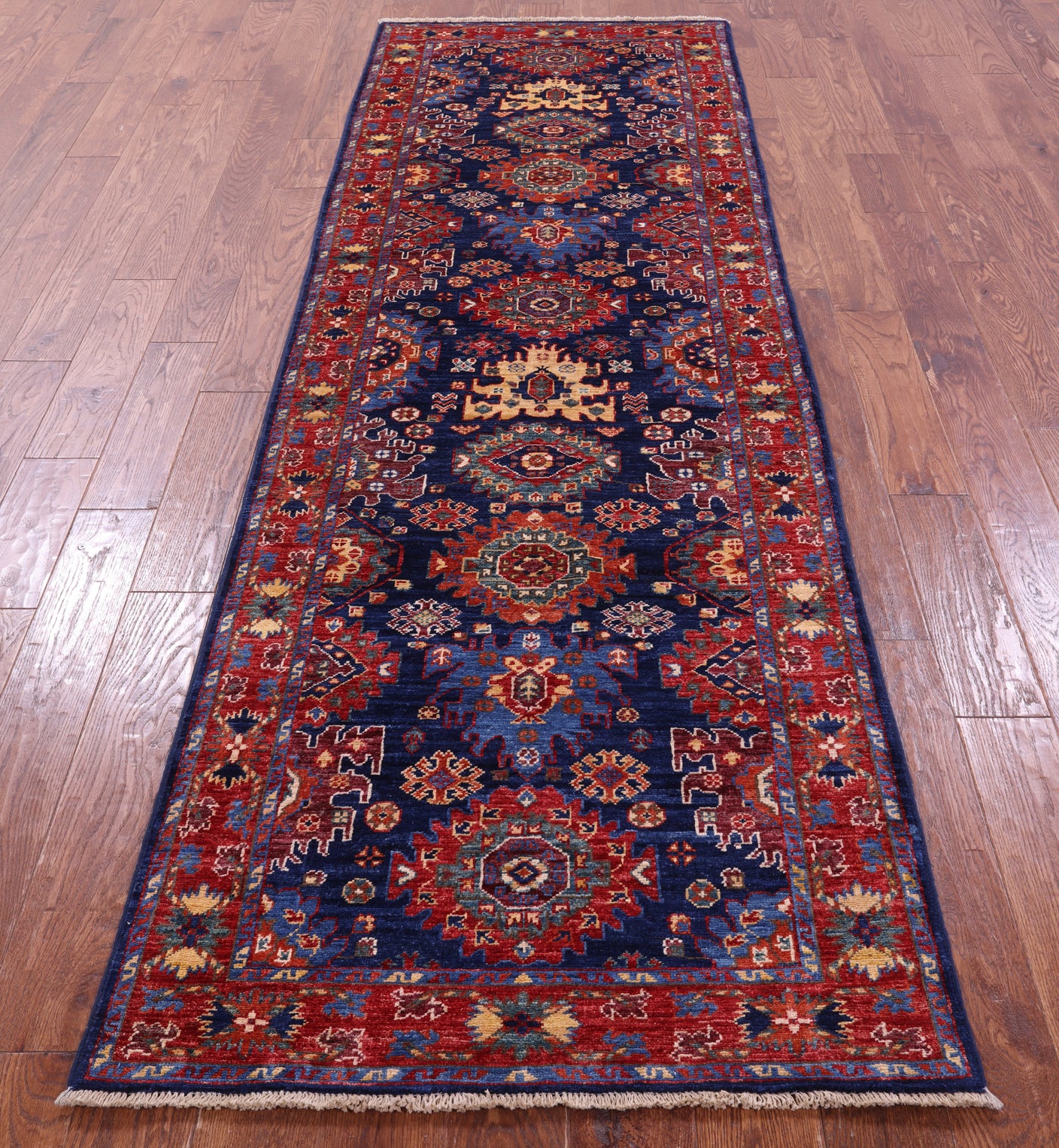Persian Fine Serapi Hand Knotted Wool Runner Rug - 3' 1" X 9' 8" - Golden Nile