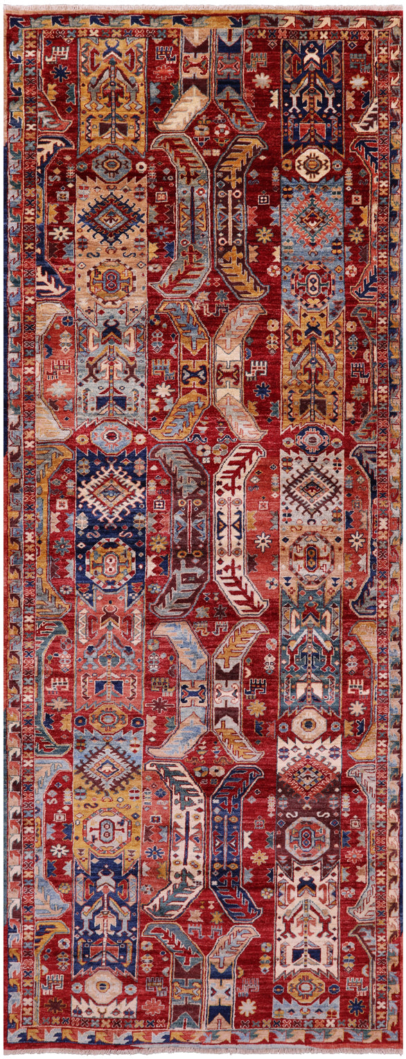 Persian Fine Serapi Hand Knotted Wool Runner Rug - 4' 2" X 11' 4" - Golden Nile