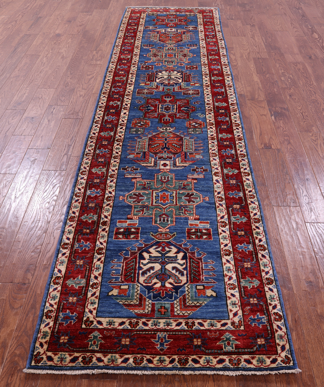 Persian Fine Serapi Hand Knotted Wool Runner Rug - 3' 0" X 11' 9" - Golden Nile