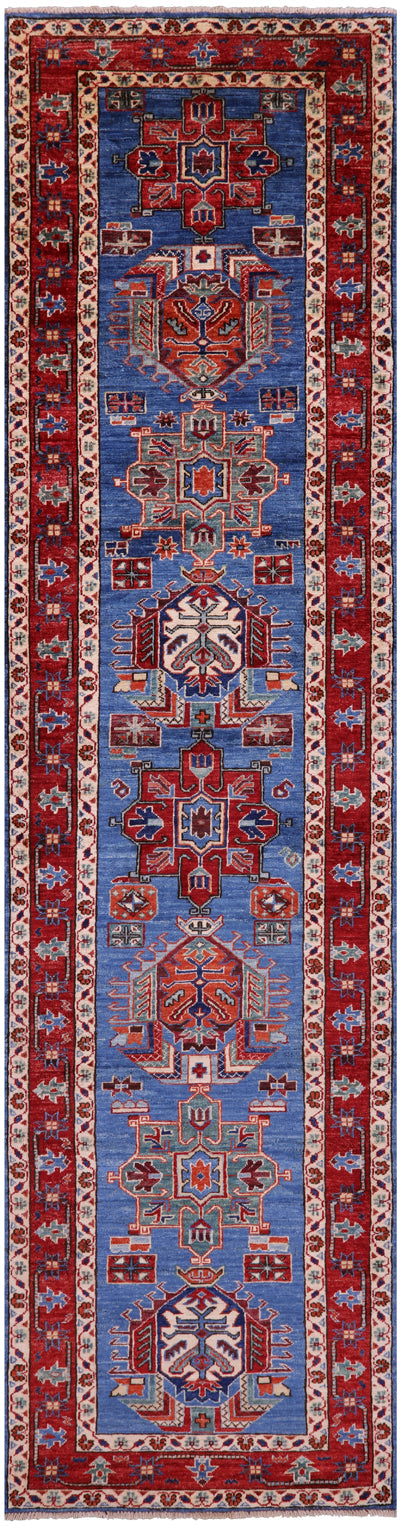 Persian Fine Serapi Hand Knotted Wool Runner Rug - 3' 0" X 11' 9" - Golden Nile