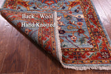 Blue Persian Fine Serapi Handmade Wool Runner Rug - 2' 9" X 11' 10" - Golden Nile