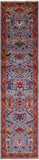 Blue Persian Fine Serapi Handmade Wool Runner Rug - 2' 9" X 11' 10" - Golden Nile