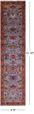 Blue Persian Fine Serapi Handmade Wool Runner Rug - 2' 9" X 11' 10" - Golden Nile