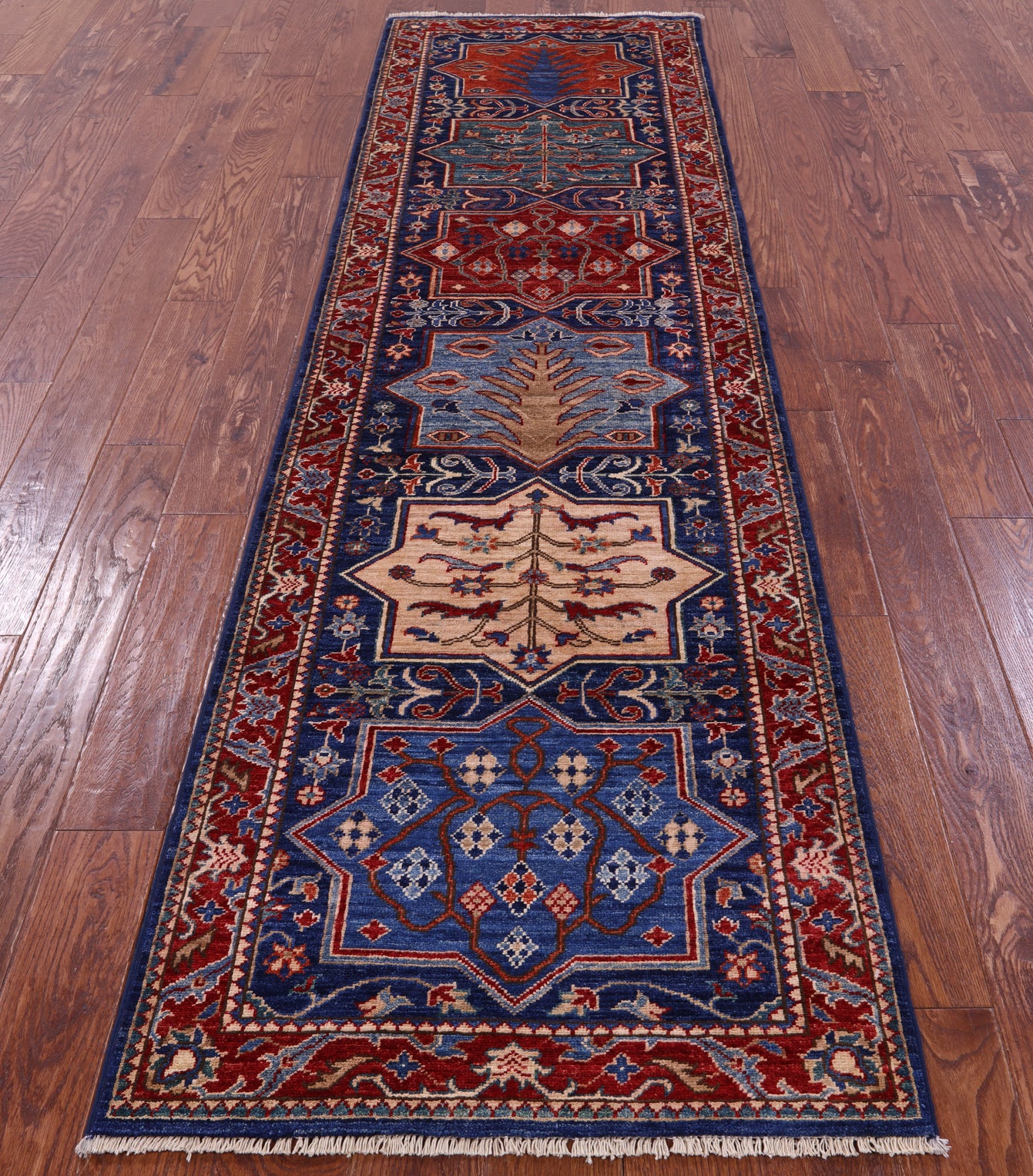 Persian Fine Serapi Hand Knotted Wool Runner Rug - 2' 7" X 9' 7" - Golden Nile
