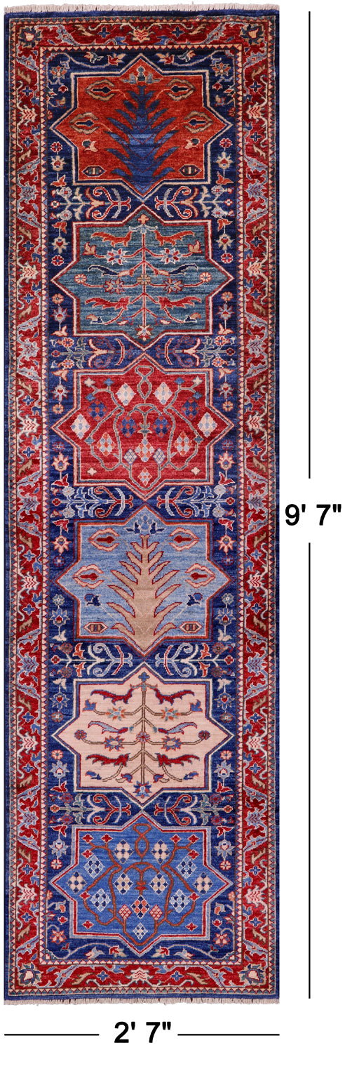 Persian Fine Serapi Hand Knotted Wool Runner Rug - 2' 7" X 9' 7" - Golden Nile