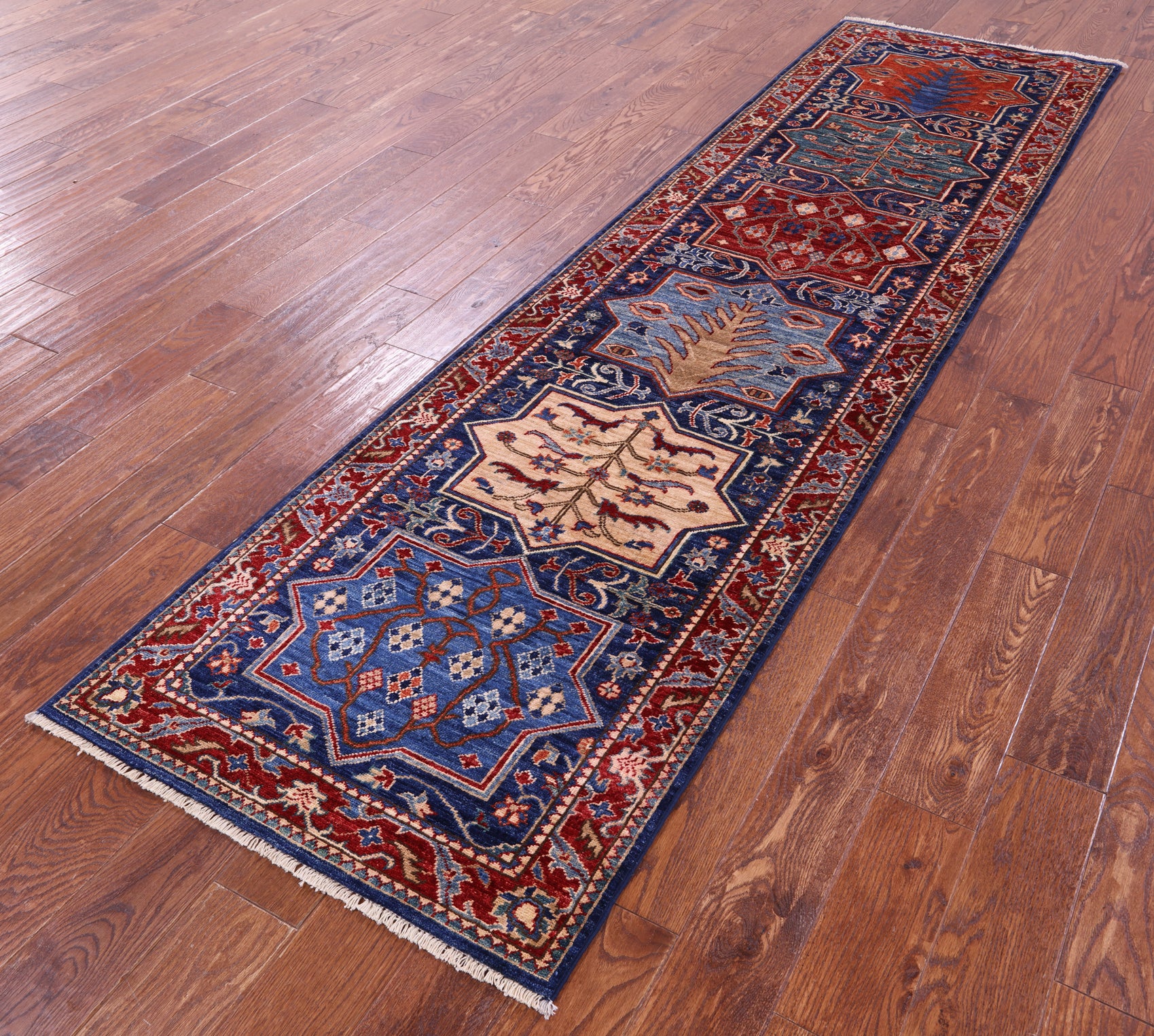 Persian Fine Serapi Hand Knotted Wool Runner Rug - 2' 7" X 9' 7" - Golden Nile