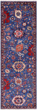 Blue Persian Fine Serapi Hand Knotted Wool Runner Rug - 2' 9" X 8' 3" - Golden Nile