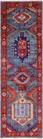 Persian Fine Serapi Hand Knotted Wool Runner Rug - 2' 10
