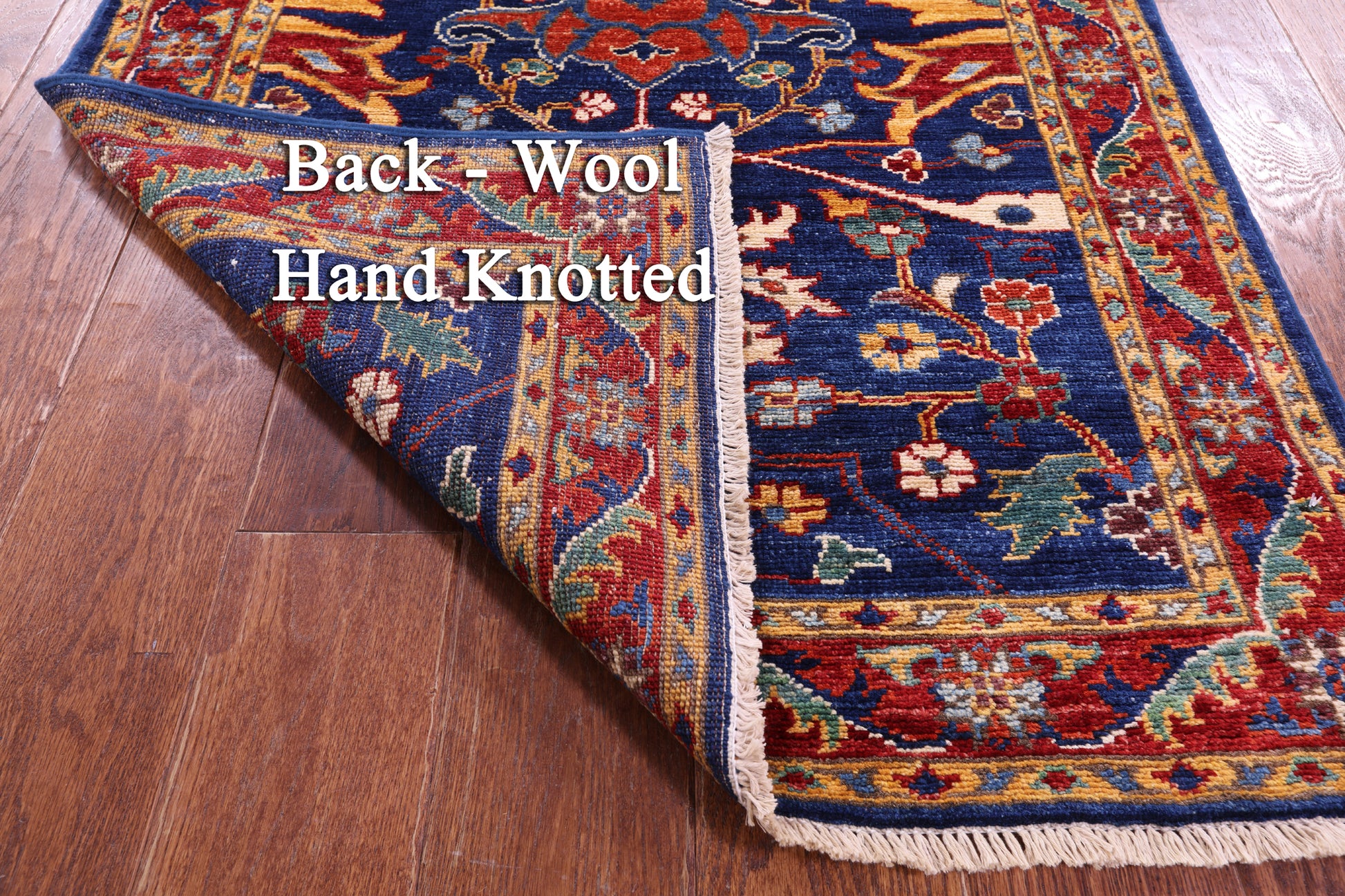 Blue Persian Fine Serapi Hand Knotted Wool Runner Rug - 2' 10" X 12' 10" - Golden Nile