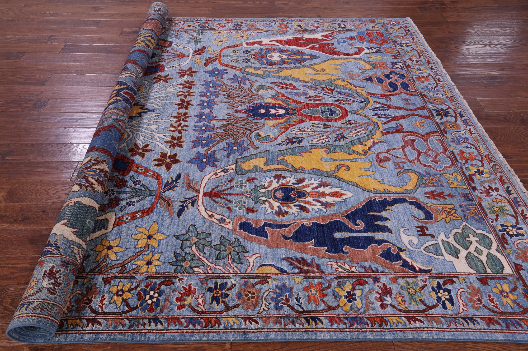 Persian Fine Serapi Hand Knotted Wool Rug - 7' 11" X 9' 10" - Golden Nile
