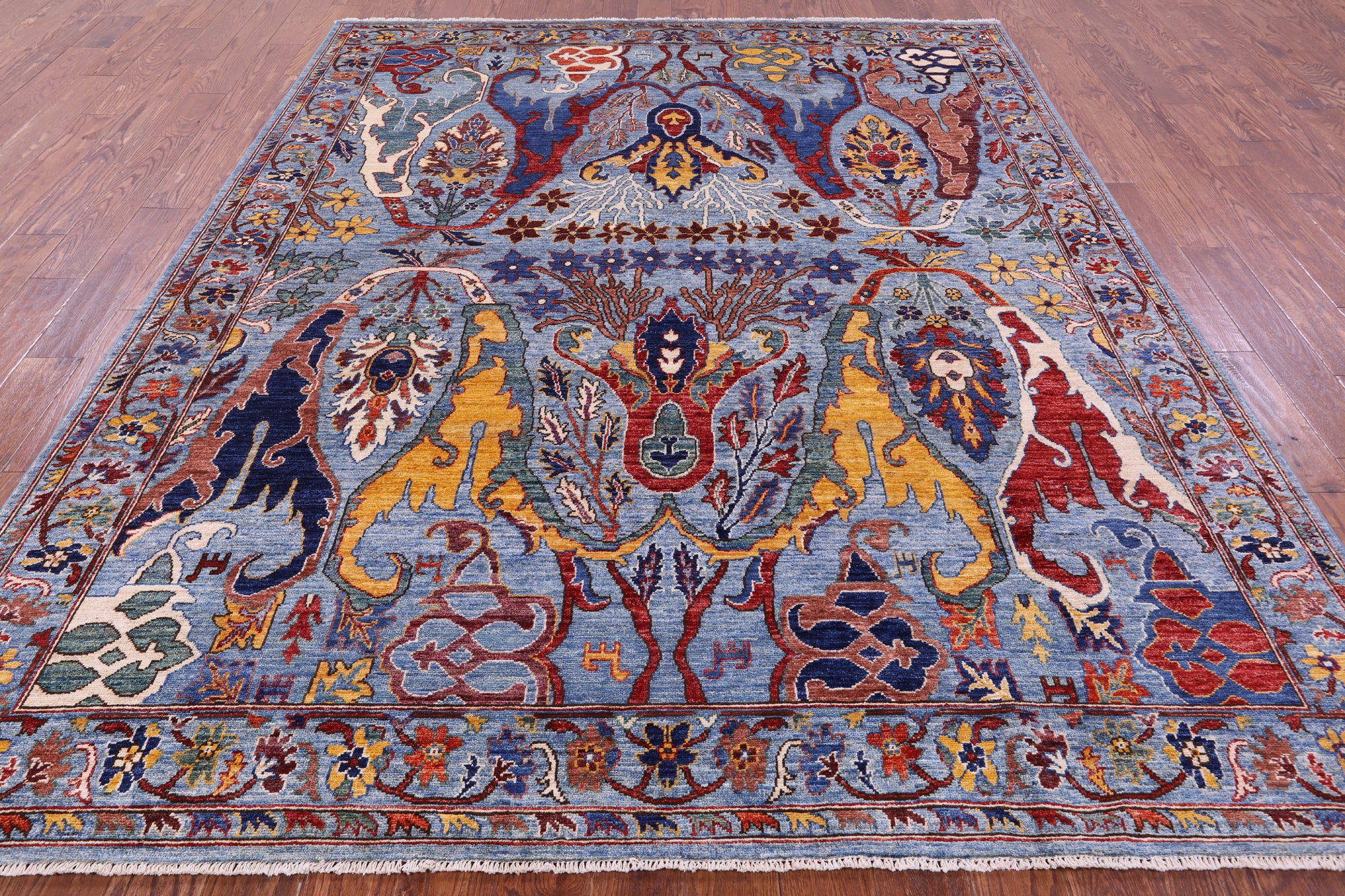 Persian Fine Serapi Hand Knotted Wool Rug - 7' 11" X 9' 10" - Golden Nile