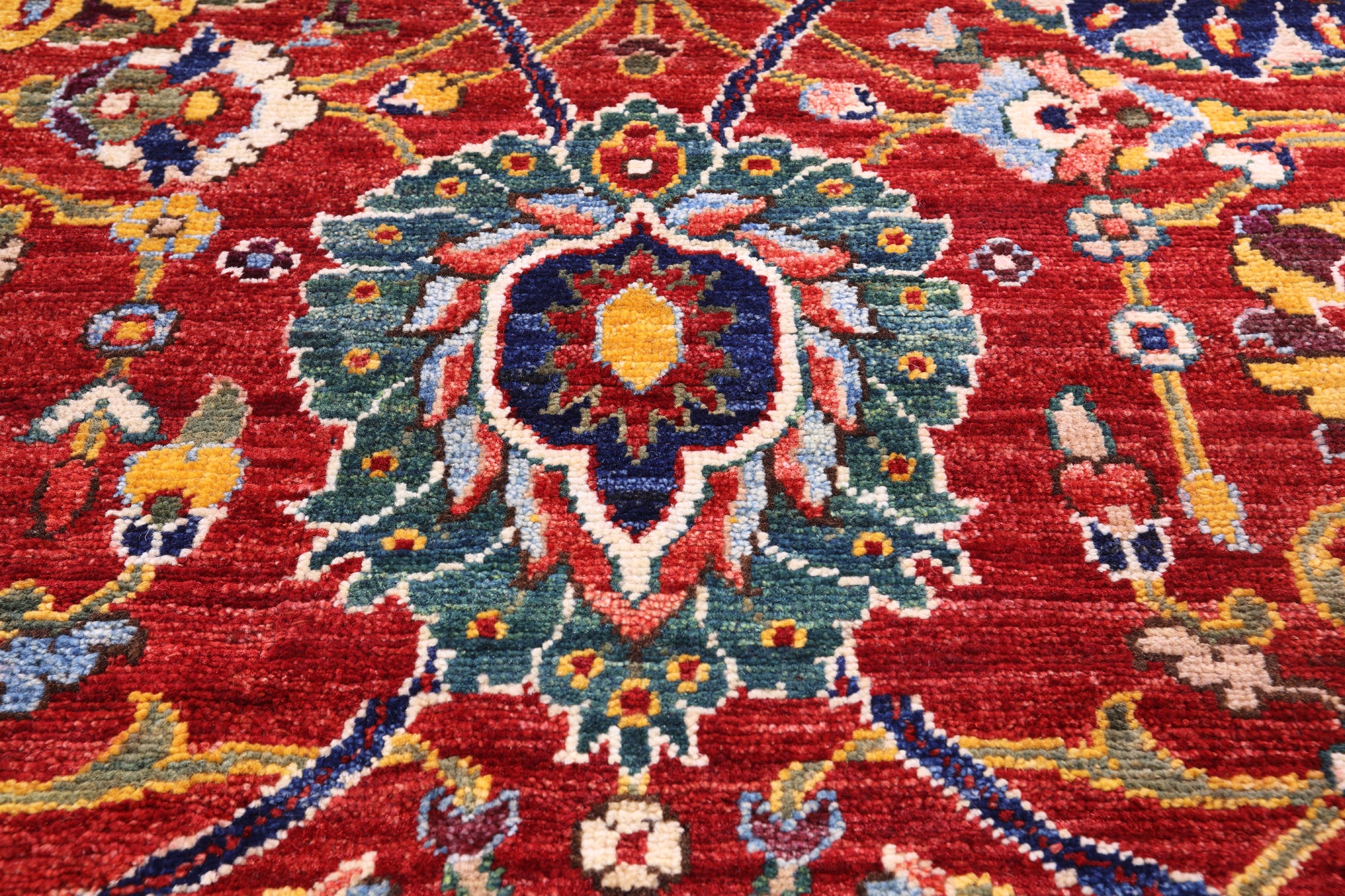 Persian Fine Serapi Hand Knotted Wool Rug - 8' 7" X 11' 11" - Golden Nile