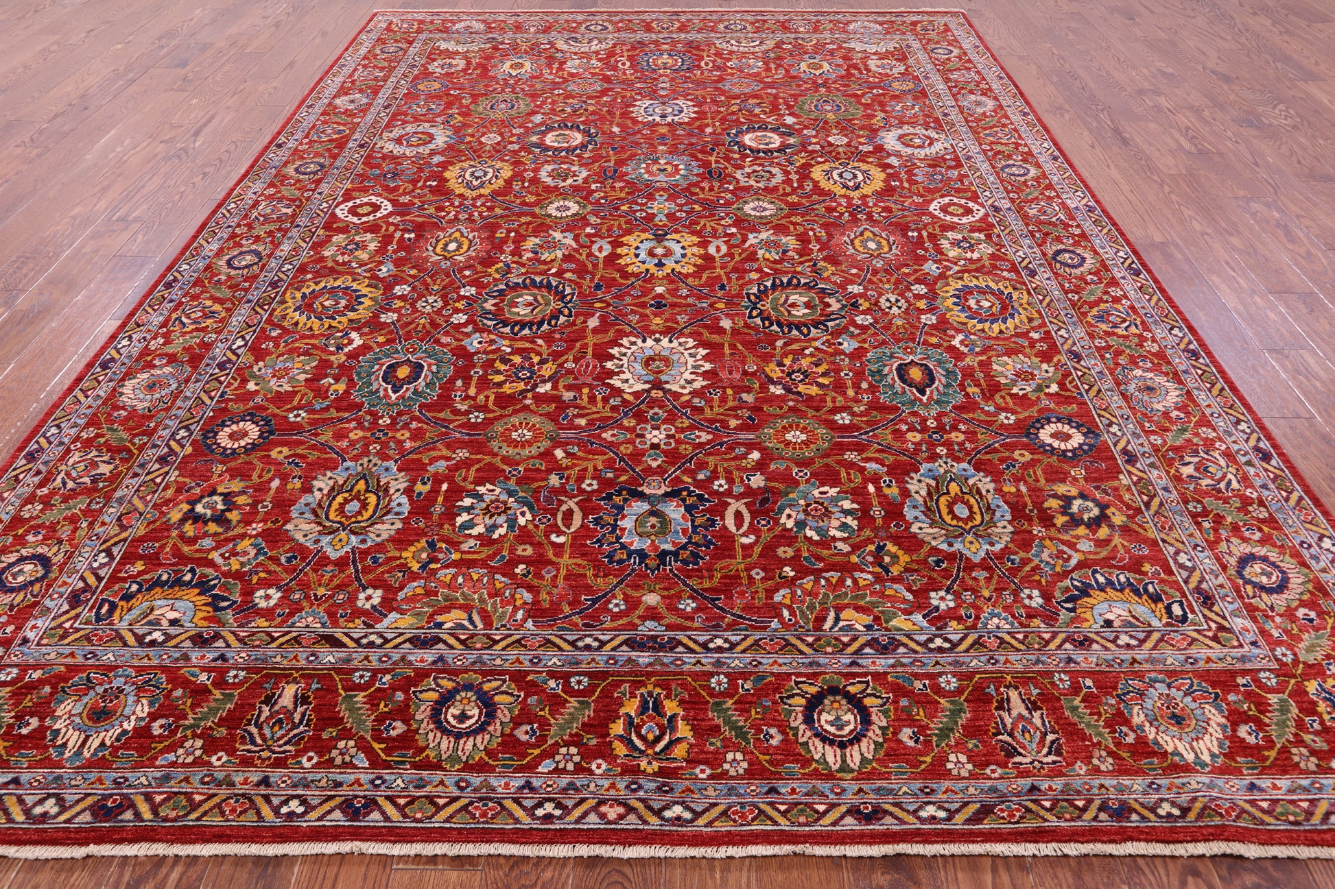 Persian Fine Serapi Hand Knotted Wool Rug - 8' 7" X 11' 11" - Golden Nile