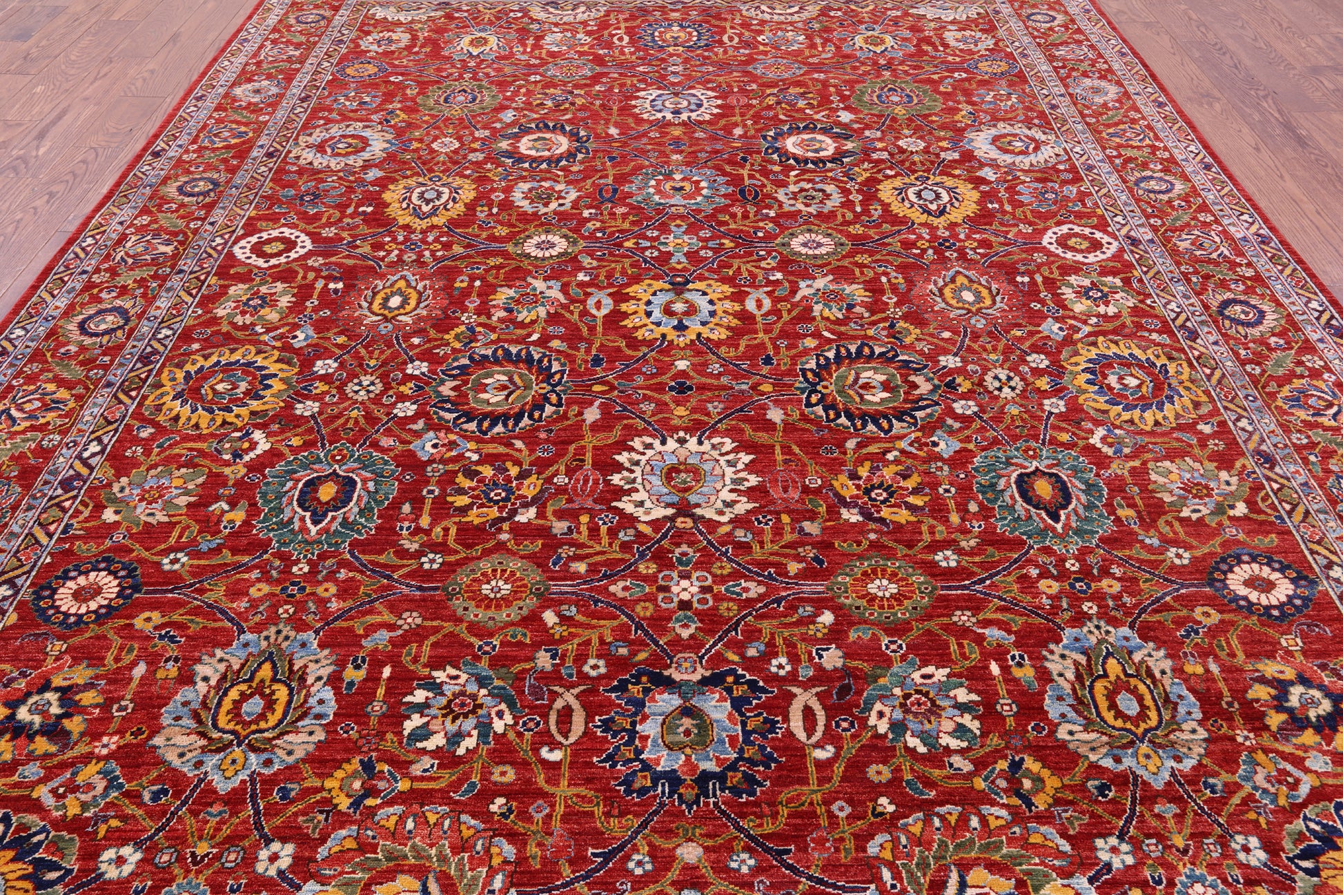 Persian Fine Serapi Hand Knotted Wool Rug - 8' 7" X 11' 11" - Golden Nile