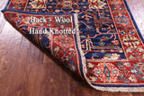 Blue Persian Fine Serapi Hand Knotted Wool Runner Rug - 2' 8" X 9' 9" - Golden Nile