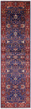 Blue Persian Fine Serapi Hand Knotted Wool Runner Rug - 2' 8" X 9' 9" - Golden Nile