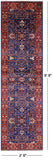 Blue Persian Fine Serapi Hand Knotted Wool Runner Rug - 2' 8" X 9' 9" - Golden Nile