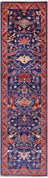 Persian Fine Serapi Handmade Wool Runner Rug - 2' 7" X 9' 9" - Golden Nile