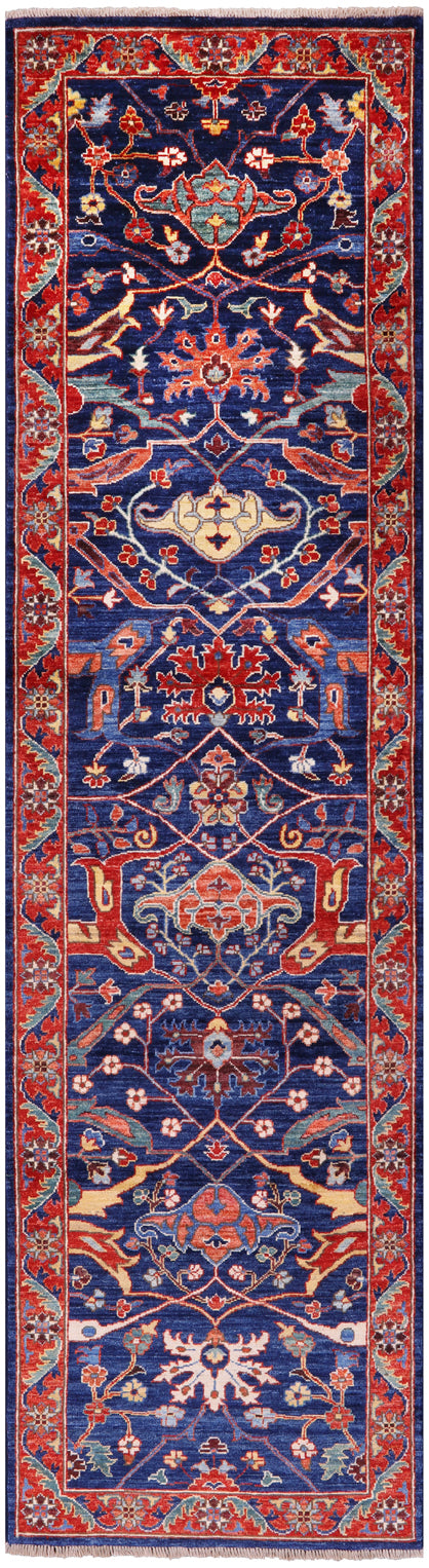 Persian Fine Serapi Handmade Wool Runner Rug - 2' 7" X 9' 9" - Golden Nile