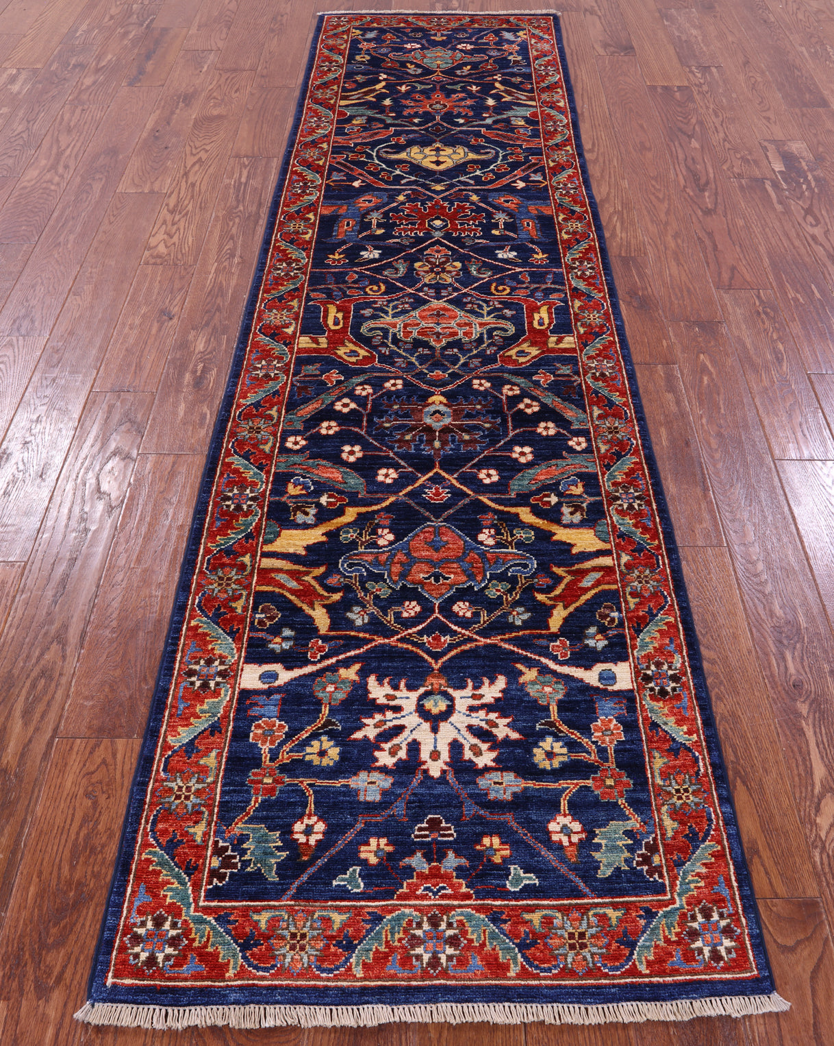 Persian Fine Serapi Handmade Wool Runner Rug - 2' 7" X 9' 9" - Golden Nile