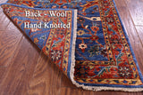 Blue Persian Fine Serapi Handmade Wool Runner Rug - 2' 8" X 11' 9" - Golden Nile