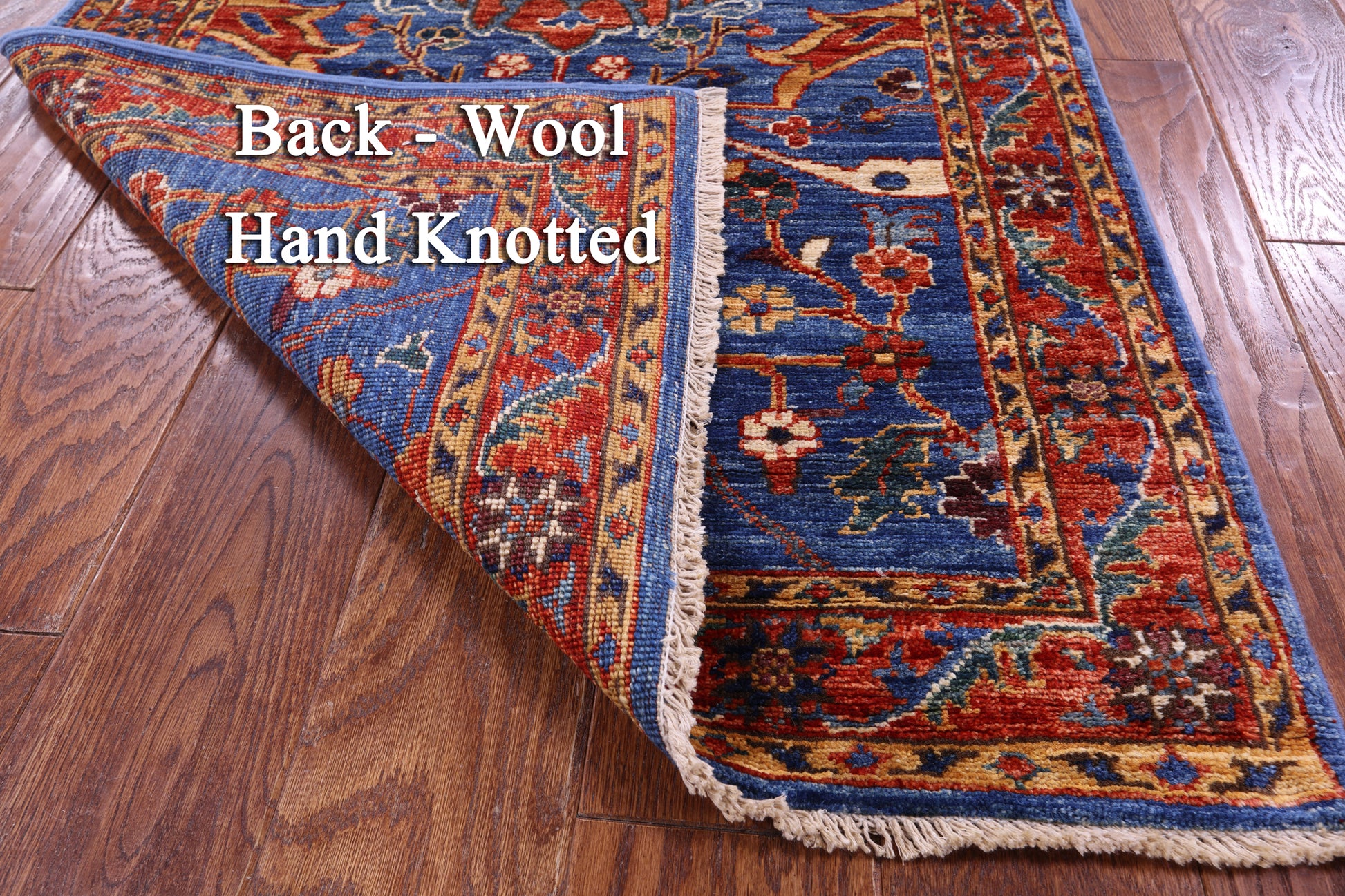 Blue Persian Fine Serapi Handmade Wool Runner Rug - 2' 8" X 11' 9" - Golden Nile