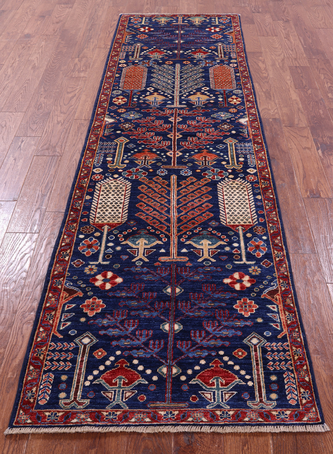 Blue Persian Ziegler Hand Knotted Wool Runner Rug - 2' 9" X 9' 8" - Golden Nile