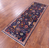 Blue Persian Fine Serapi Handmade Wool Runner Rug - 2' 9" X 7' 10" - Golden Nile