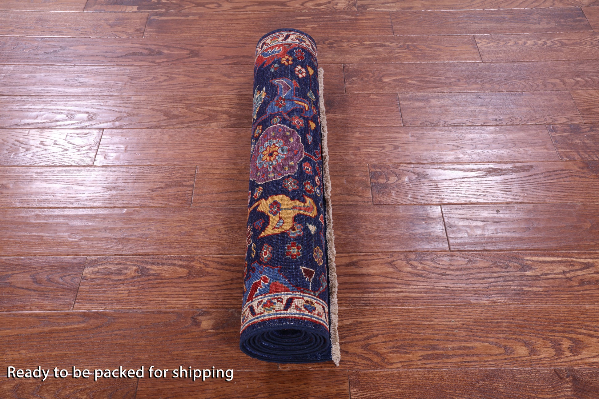 Blue Persian Fine Serapi Handmade Wool Runner Rug - 2' 9" X 7' 10" - Golden Nile