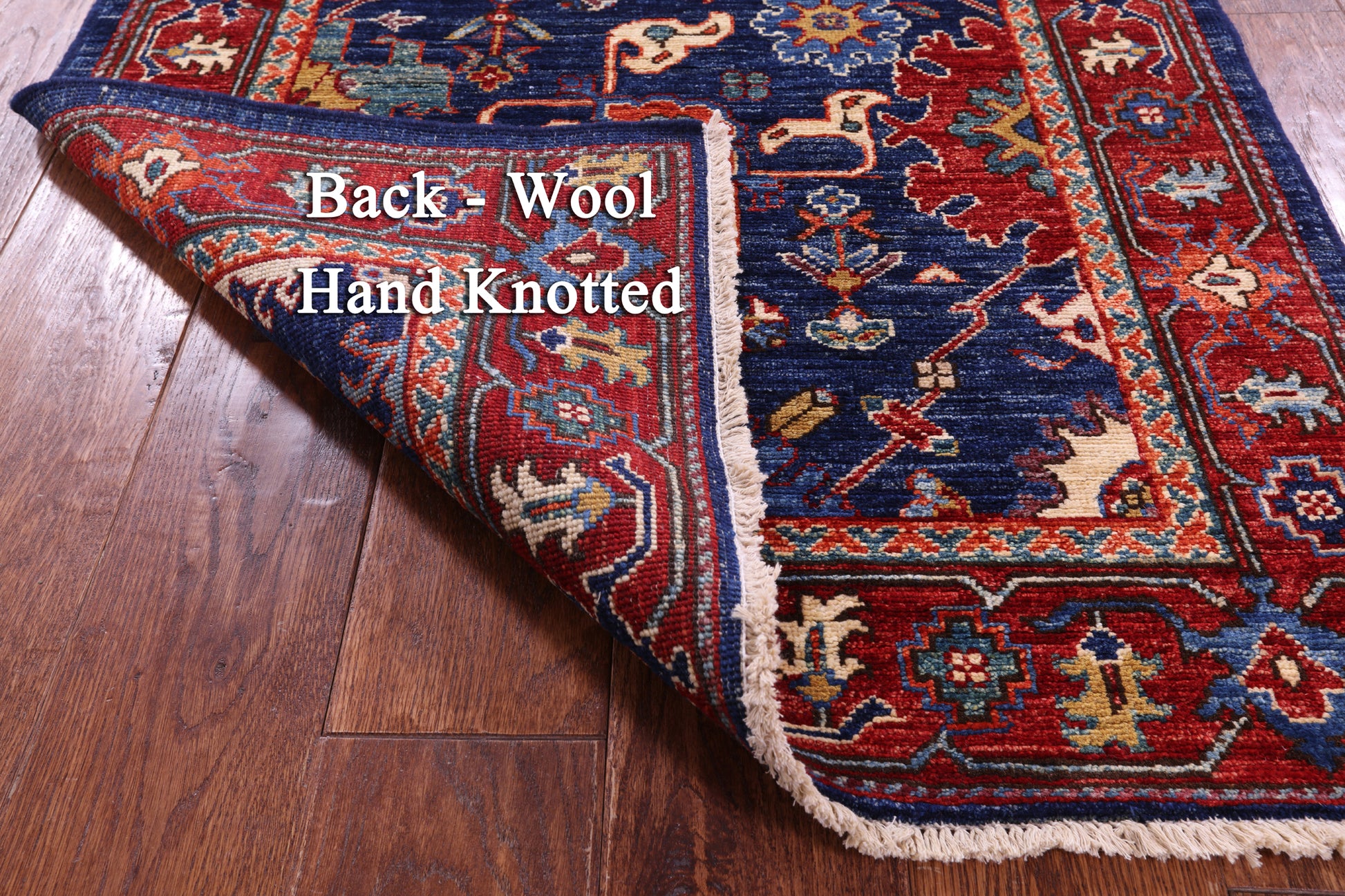 Blue Persian Fine Serapi Handmade Wool Runner Rug - 2' 9" X 9' 6" - Golden Nile