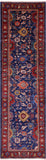 Blue Persian Fine Serapi Handmade Wool Runner Rug - 2' 9" X 9' 6" - Golden Nile
